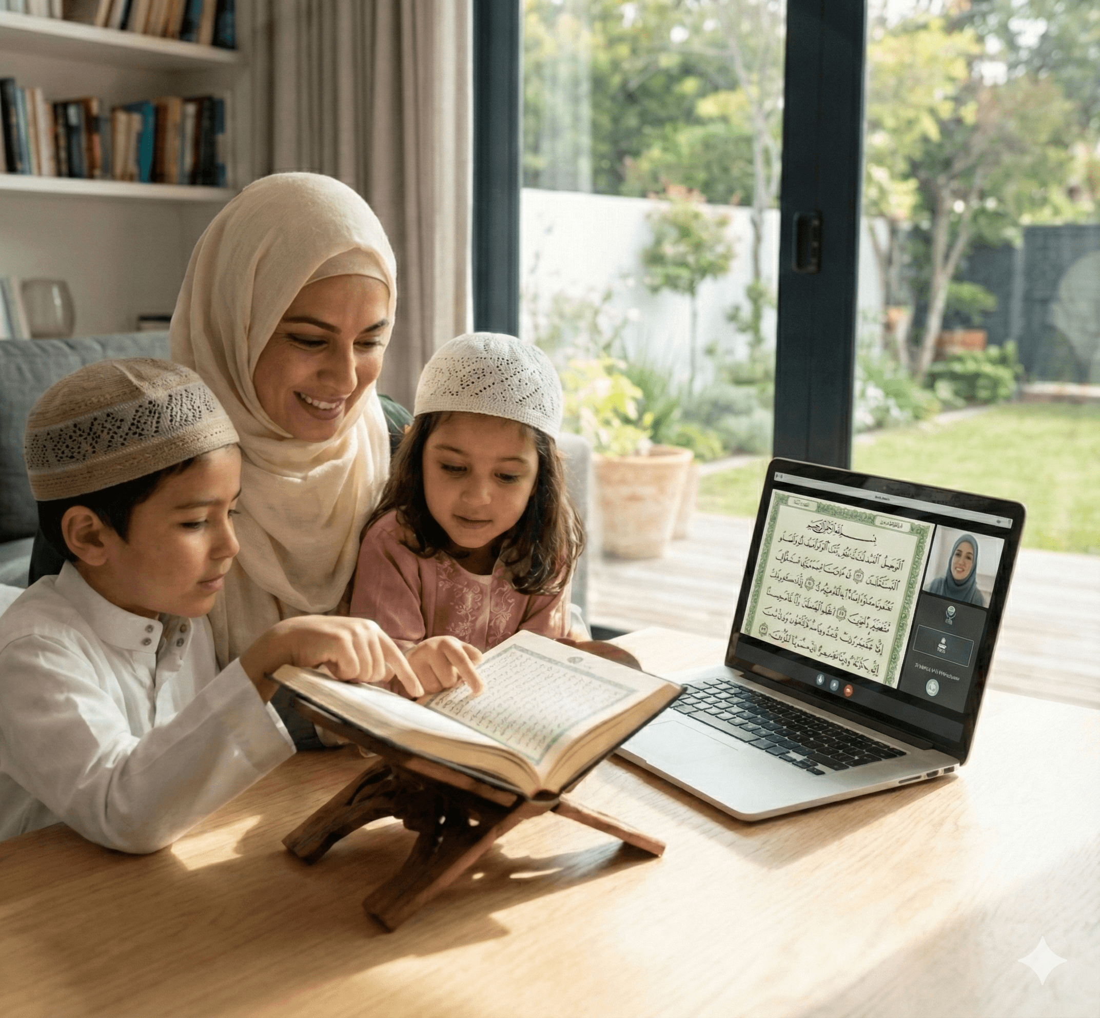 Tutor teaching Quran to children online